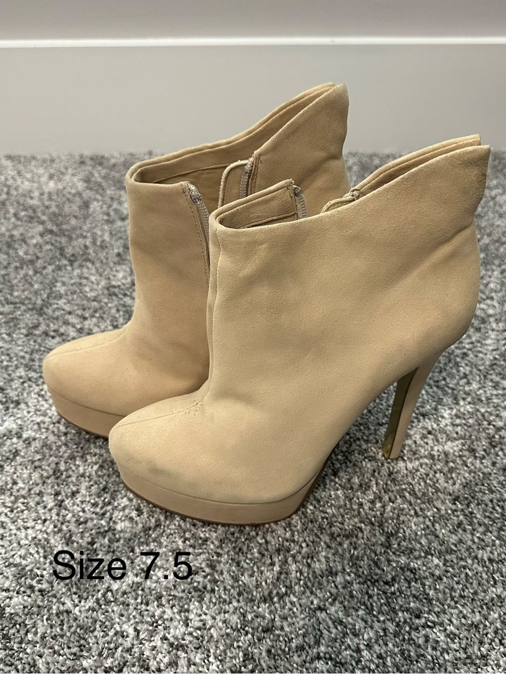 Chinese Laundry Tan Suede Platform Ankle Boots